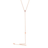 0.09ct 14k Rose Gold Diamond Lariat Necklace